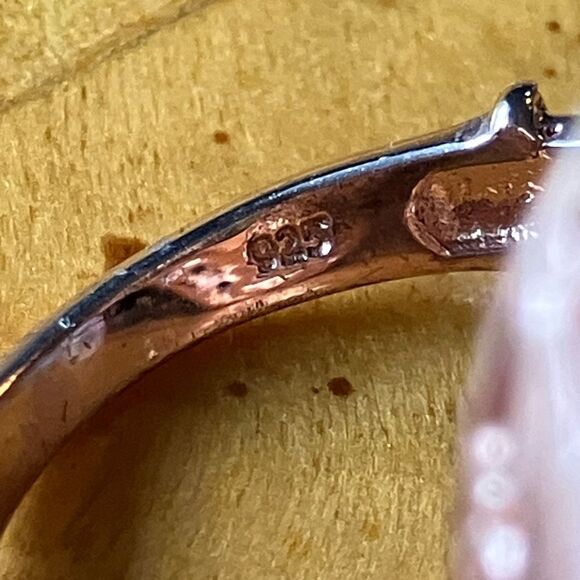 Natural Tasmanian Stichtite Garnet Sterling Silver Cocktail Ring Size 9 - Picture 5 of 11